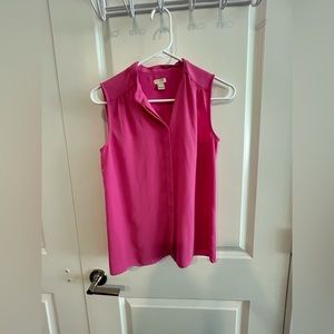 Fuchsia sleeveless J.Crew blouse, size 00